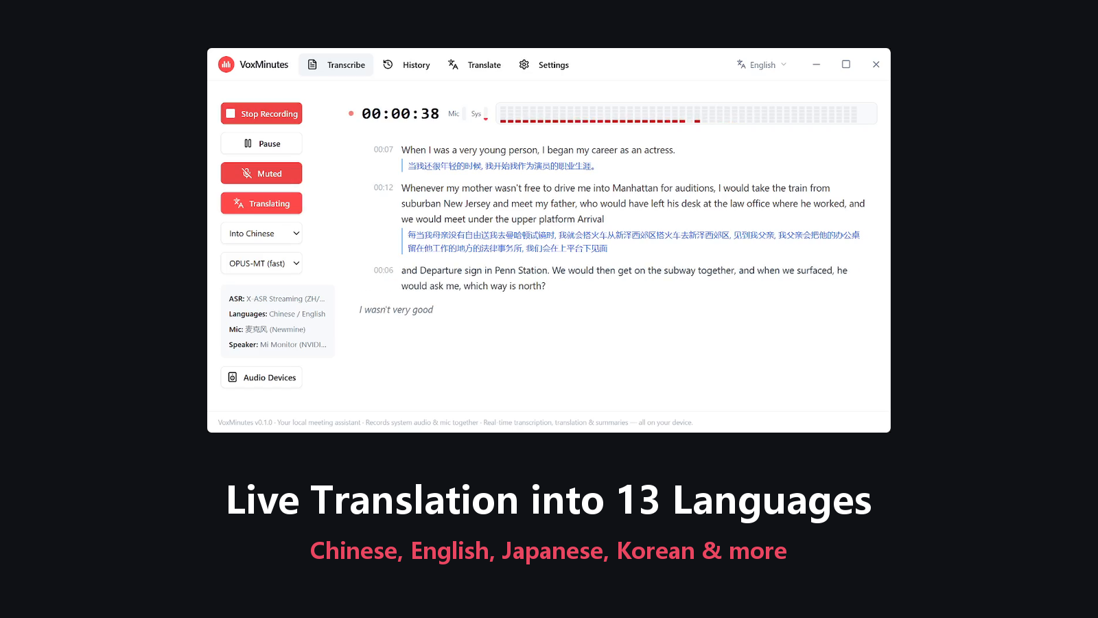 Live translation